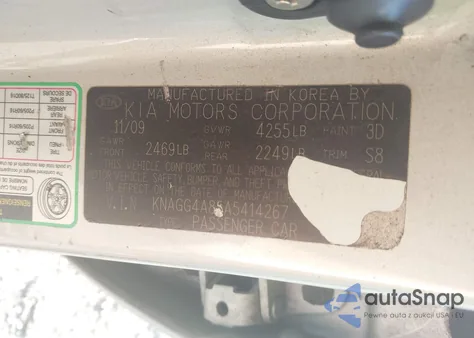 2010 Kia Optima Lx из США, поврежденный, VIN KNAGG4A85A5414267